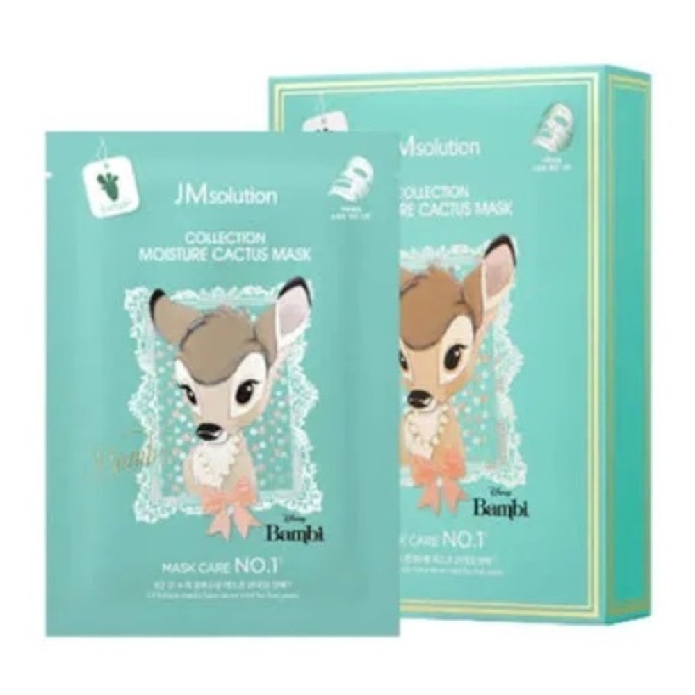 JM Solution Disney Bambi Cactus Hydrating Korean Face Masks New In Box 10 Pack